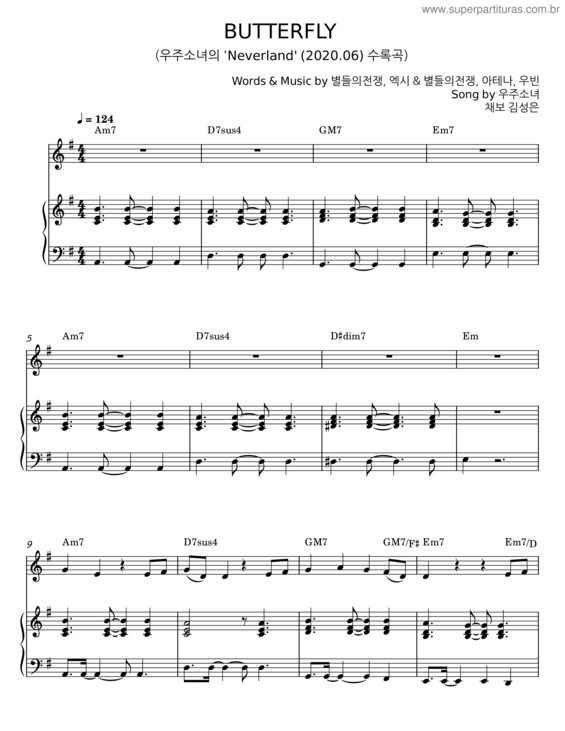 Partitura da música Butterfly v.62