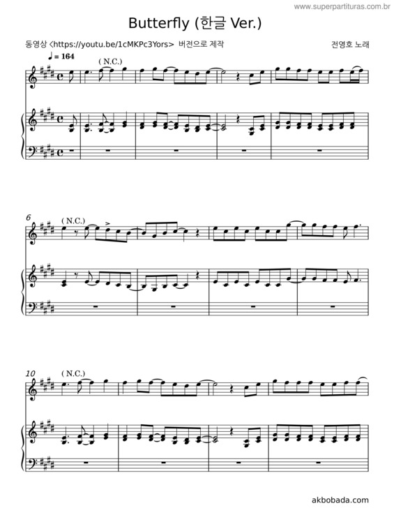 Partitura da música Butterfly v.63