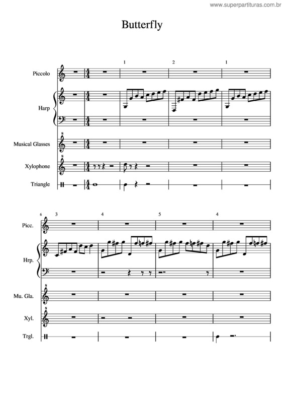 Partitura da música Butterfly v.65