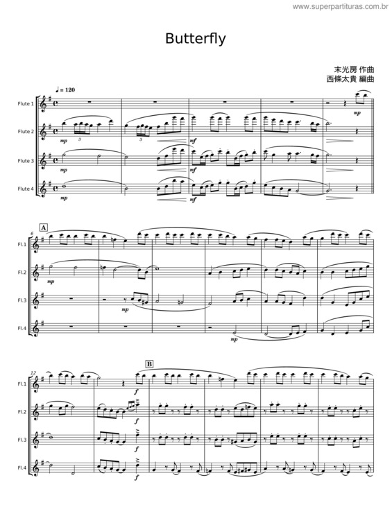 Partitura da música Butterfly v.66