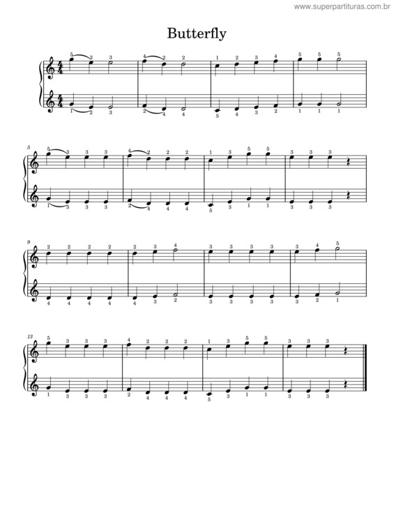 Partitura da música Butterfly v.67