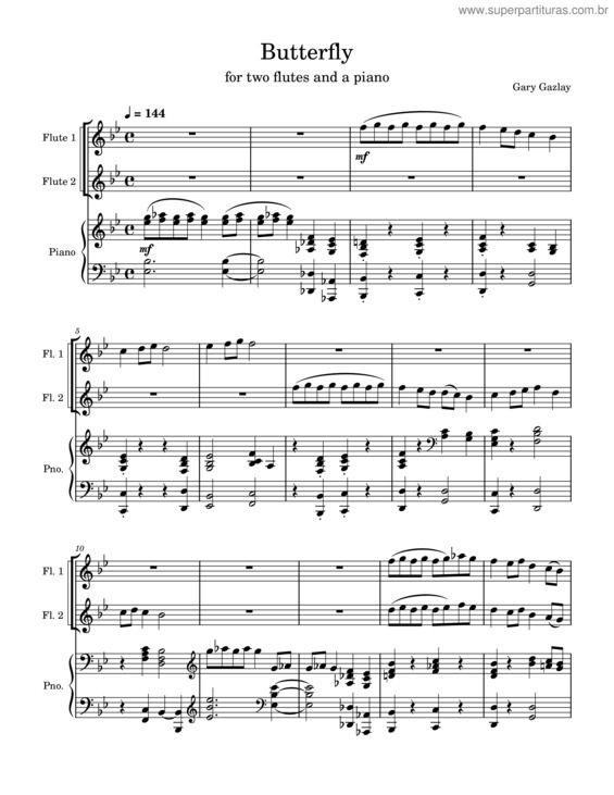 Partitura da música Butterfly v.69