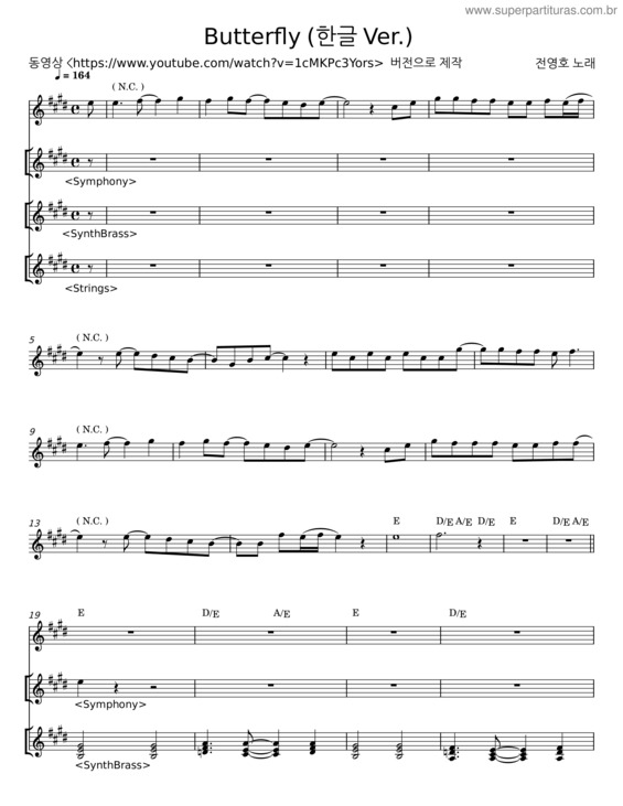 Partitura da música Butterfly v.70