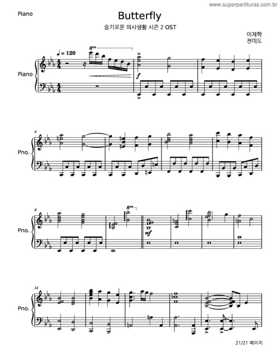 Partitura da música Butterfly v.72