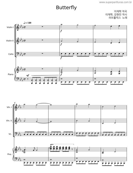 Partitura da música Butterfly v.73