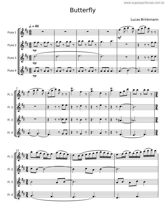 Partitura da música Butterfly v.75