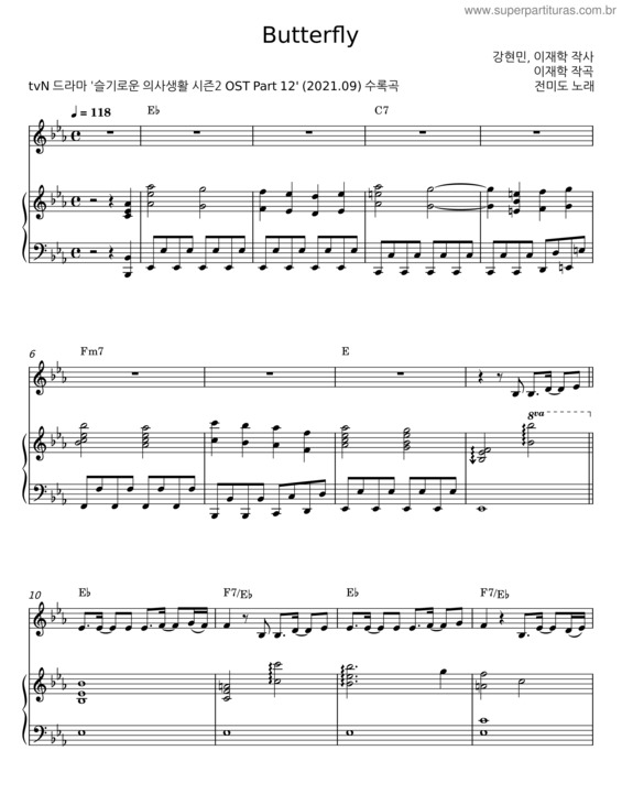 Partitura da música Butterfly v.77