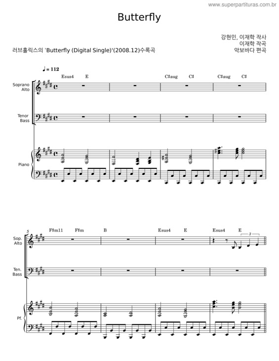 Partitura da música Butterfly v.79