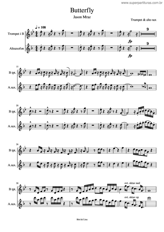 Partitura da música Butterfly v.8