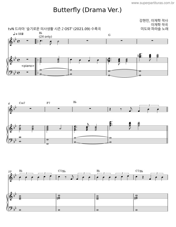 Partitura da música Butterfly v.80