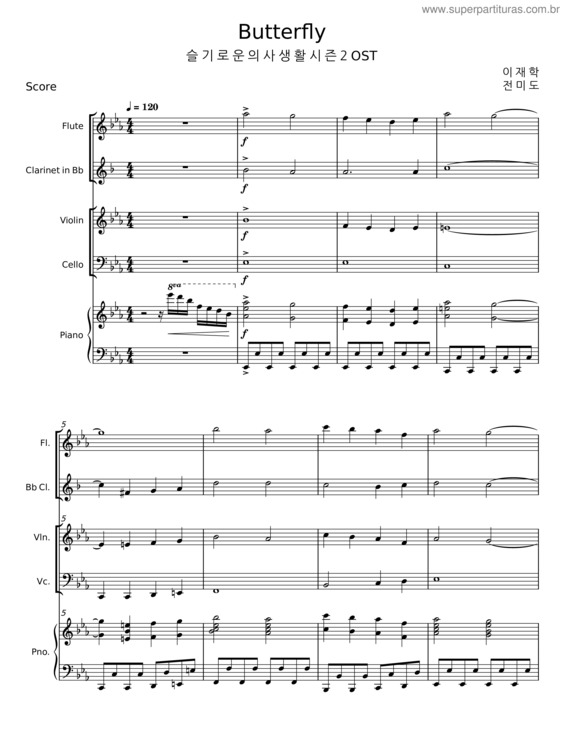 Partitura da música Butterfly v.82