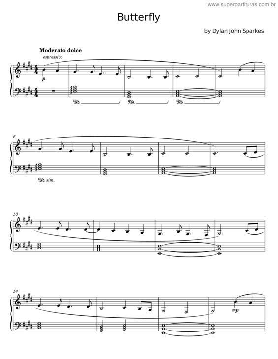 Partitura da música Butterfly v.86