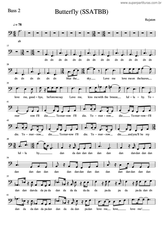 Partitura da música Butterfly v.9