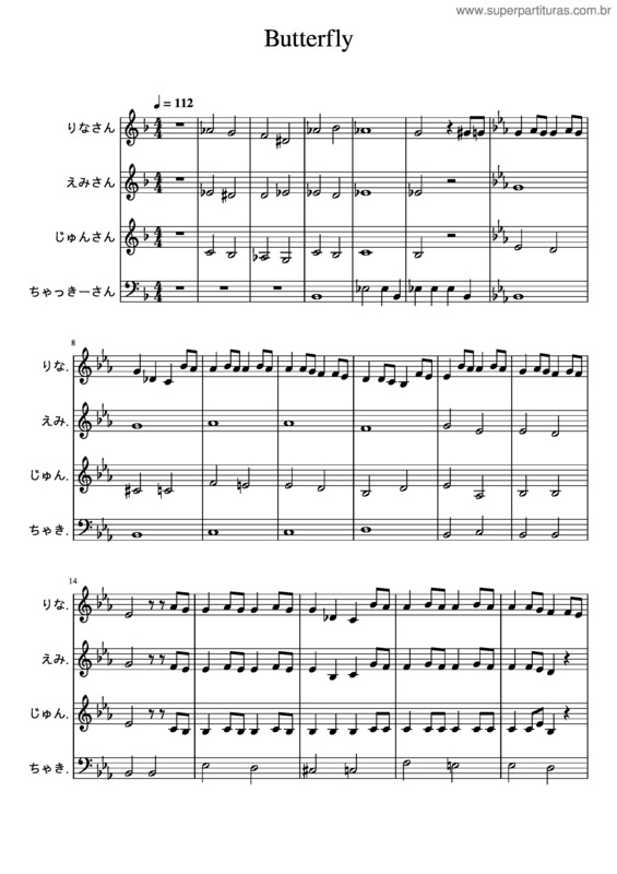 Partitura da música Butterfly v.90