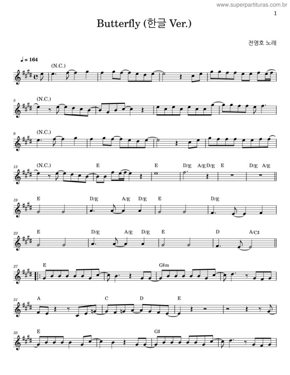 Partitura da música Butterfly v.91