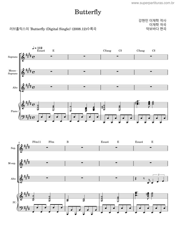 Partitura da música Butterfly v.93