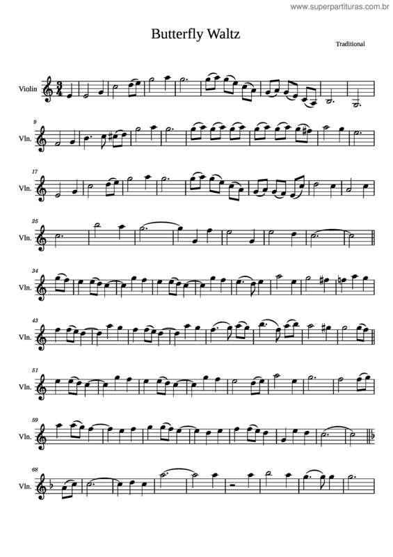 Partitura da música Butterfly Waltz v.10