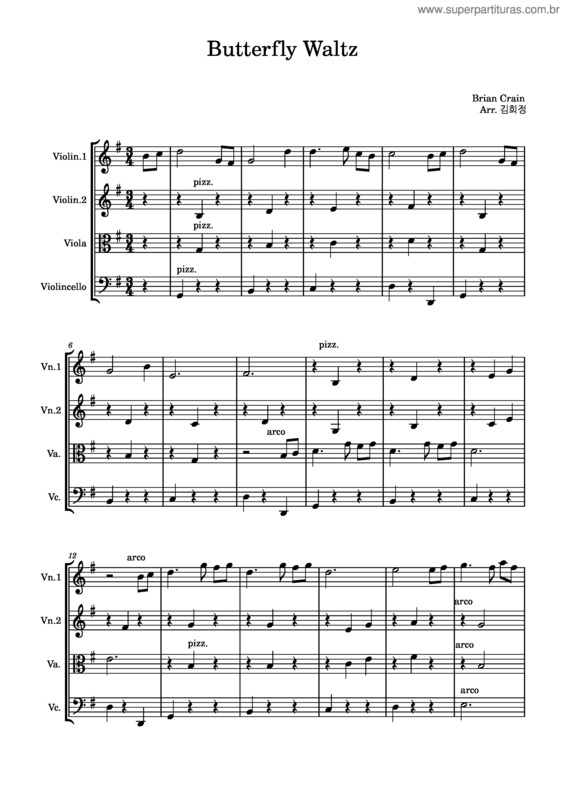 Partitura da música Butterfly Waltz v.11