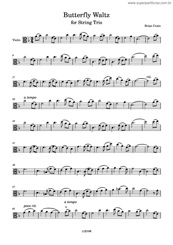 Partitura da música Butterfly Waltz v.13