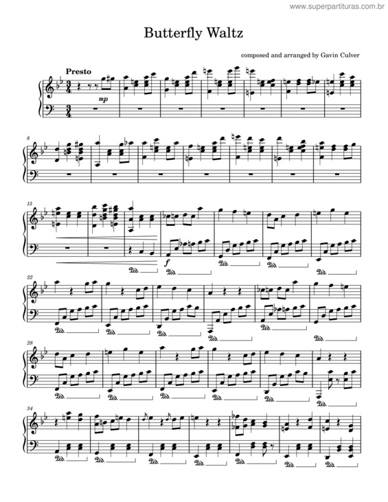 Partitura da música Butterfly Waltz v.16