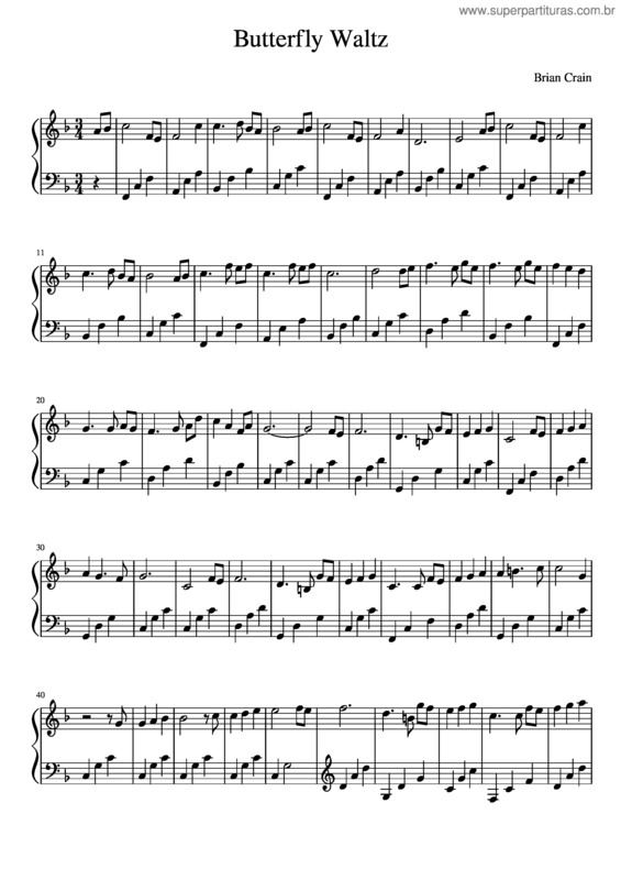 Partitura da música Butterfly Waltz v.2