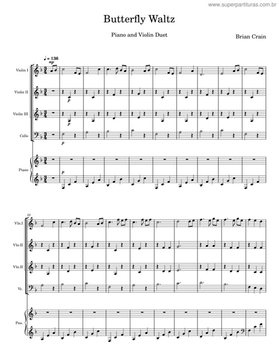 Partitura da música Butterfly Waltz v.20