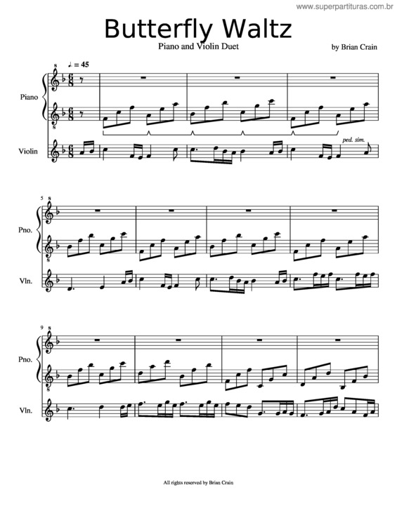 Partitura da música Butterfly Waltz v.3