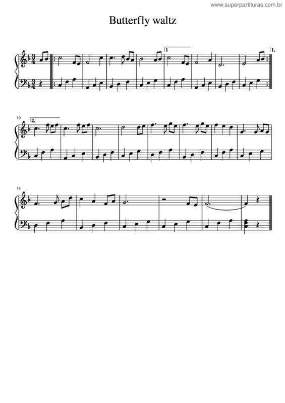 Partitura da música Butterfly Waltz v.4