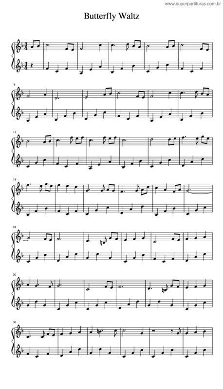 Partitura da música Butterfly Waltz v.9