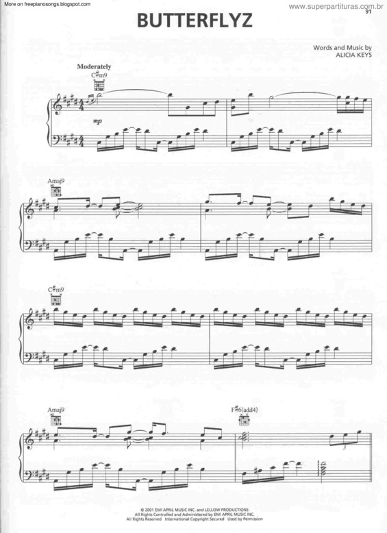 Partitura da música Butterflyz v.3