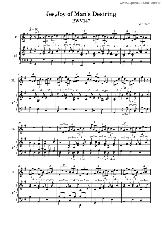 Partitura da música Bwv 147