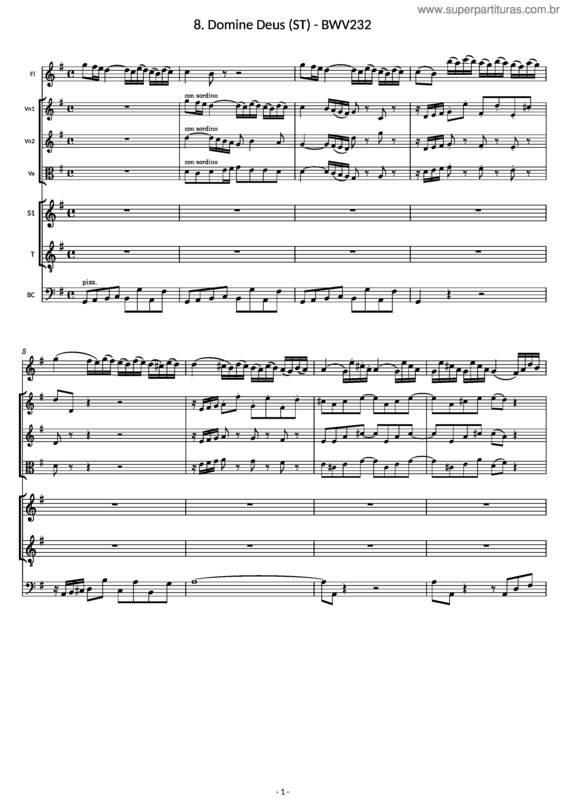 Partitura da música Bwv232/8. Domine Deus