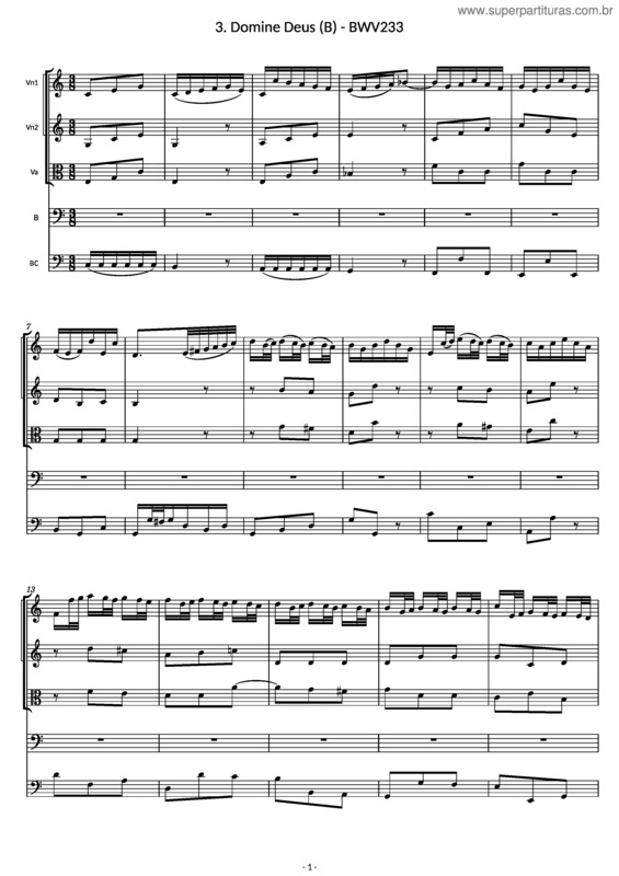 Partitura da música Bwv233/3. Domine Deus