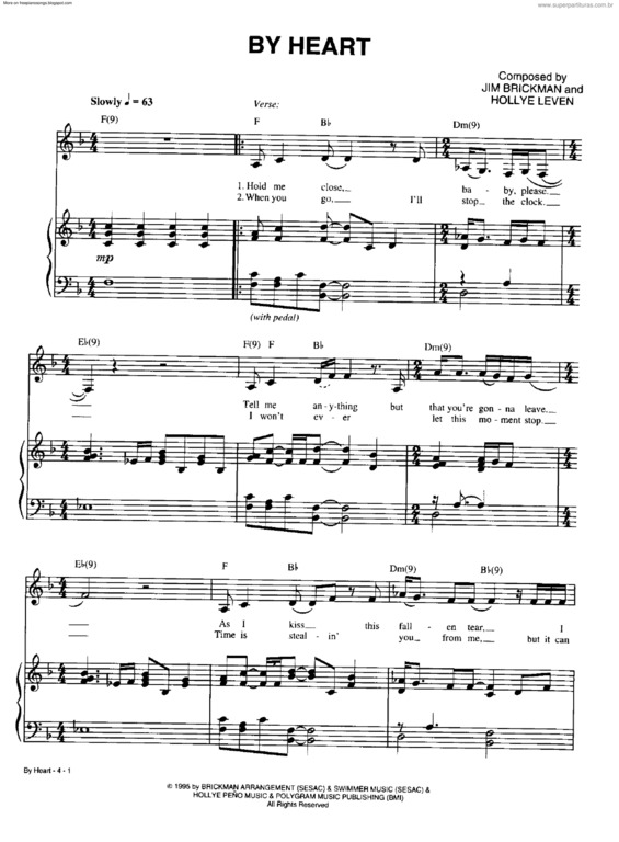 Partitura da música By Heart v.3