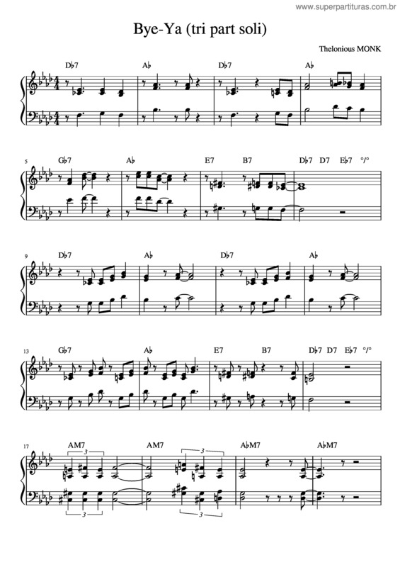 Partitura da música Bye–Ya v.5