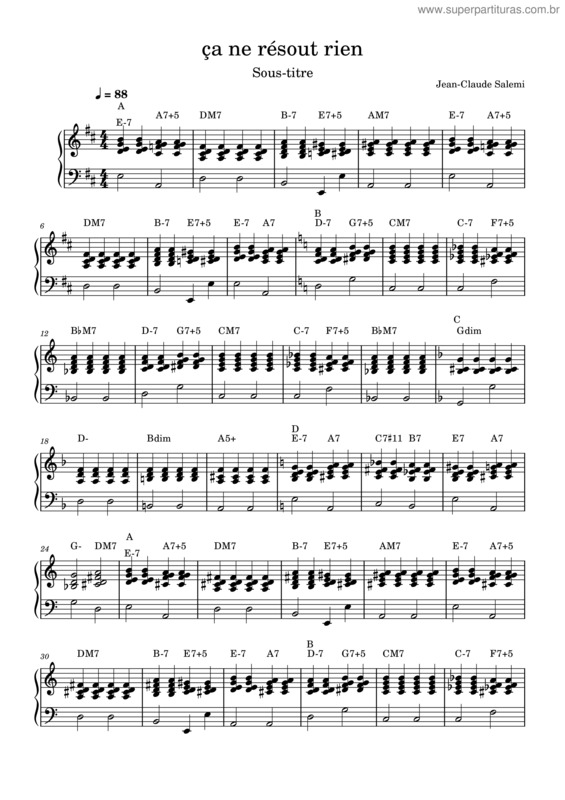 Partitura da música Ça Ne Résout Rien