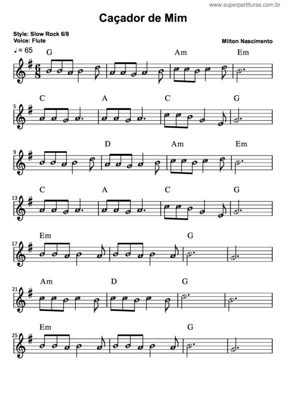 Partitura da música Caçador De Mim v.11