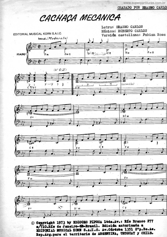 Partitura da música Cachaca Mecánica