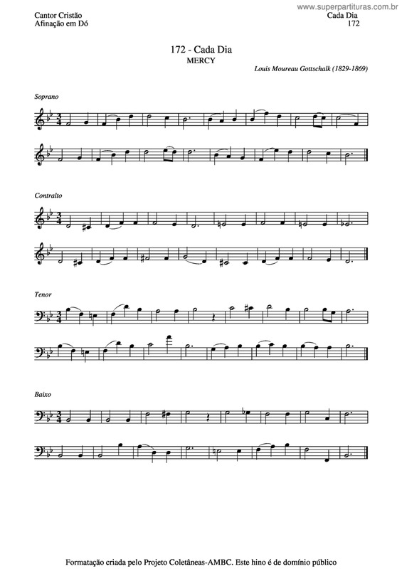 Partitura da música Cada Dia v.2