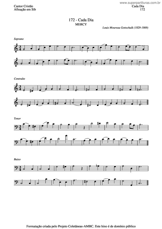 Partitura da música Cada Dia v.3