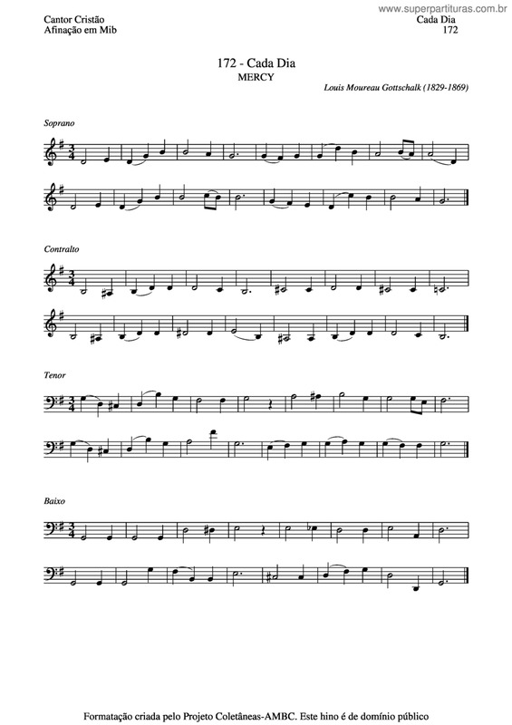 Partitura da música Cada Dia v.4