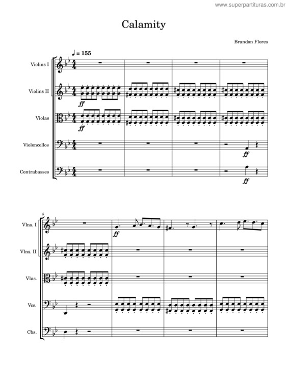 Partitura da música Calamity