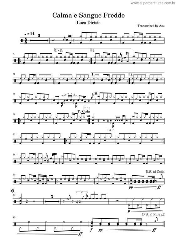 Partitura da música Calma E Sangue Freddo