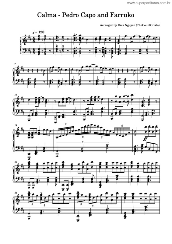 Partitura da música Calma v.3