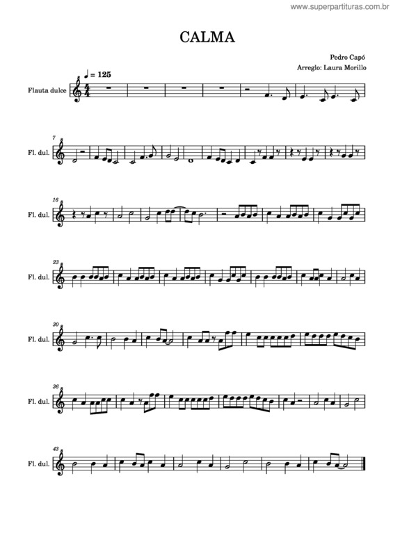 Partitura da música Calma v.5