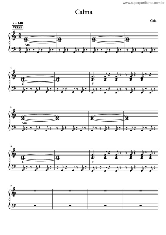 Partitura da música Calma v.8