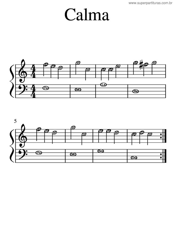 Partitura da música Calma v.9