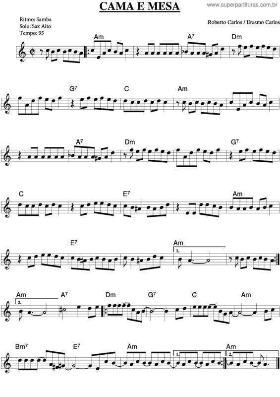 Partitura da música Cama E Mesa v.8