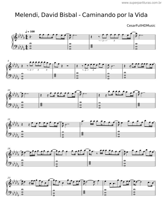 Partitura da música Caminando Por La Vida