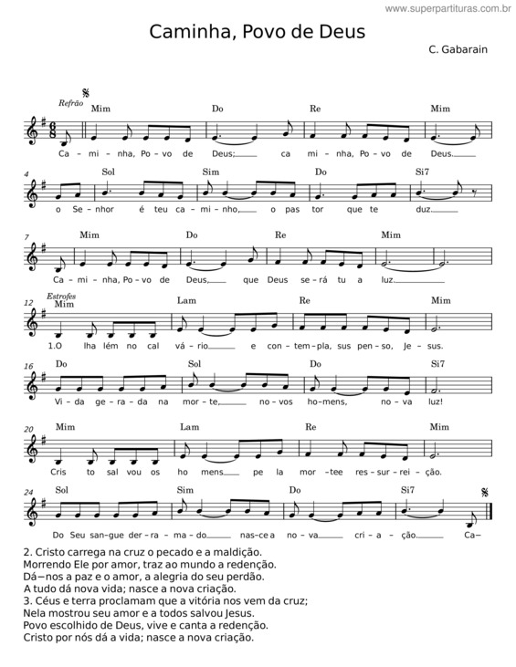 Partitura da música Caminha, Povo De Deus